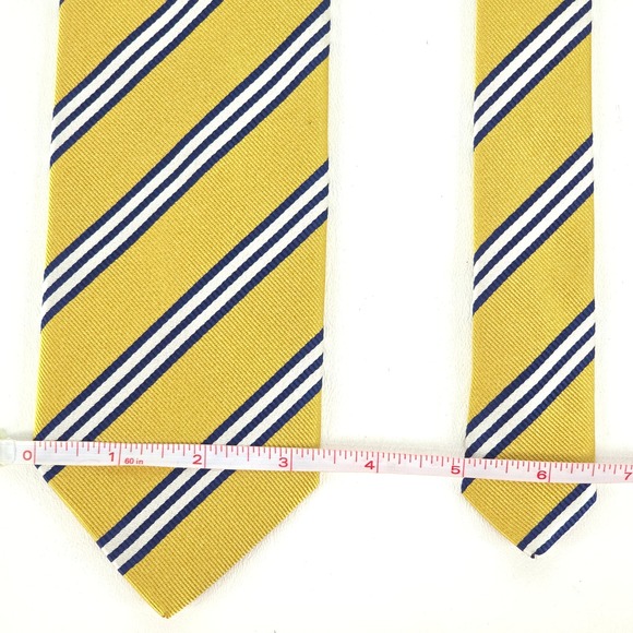 Biella Black Silk Striped Tie Italy Classic Preppy Corpcore Statement Heritage - Picture 6 of 8